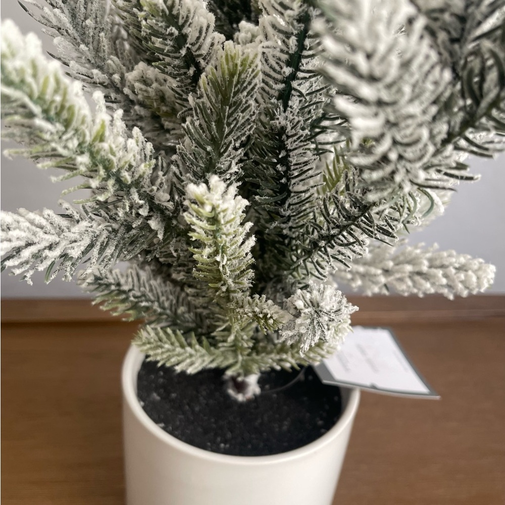 Threshold 22" Artificial Potted Mini Christmas Tree White Snowy - Picture 6 of 8
